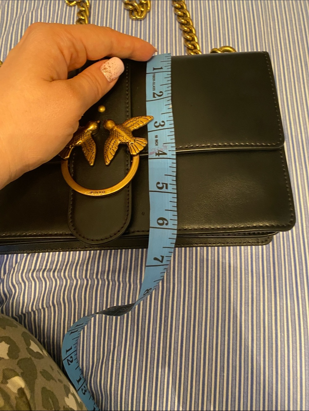 PINKO Love One leather crossbody bag Leather with Gold Bird Ring - Picture 7 of 7